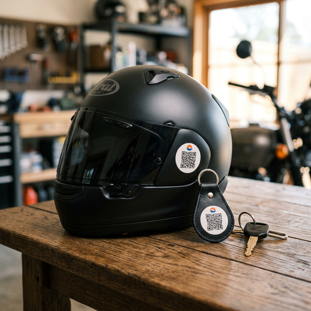 Two Wheeler & Helmet Tag Set